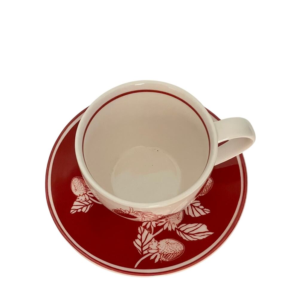Starbucks Cup and Saucer Strawberries 2007 Coffee Tea Gardencore Cottagecore - Picture 2 of 7